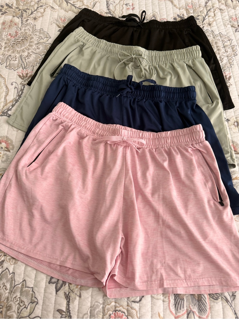 Essentials Women's Pull-On Athletic Shorts - Pink, Navy, Sage, Black